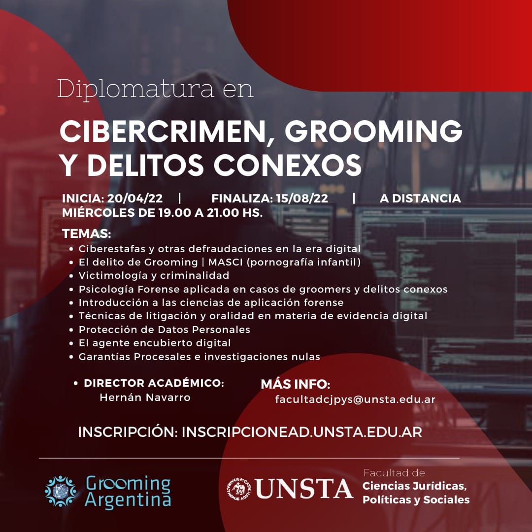Diplomatura en Cibercrimen, Grooming y Delitos Conexos